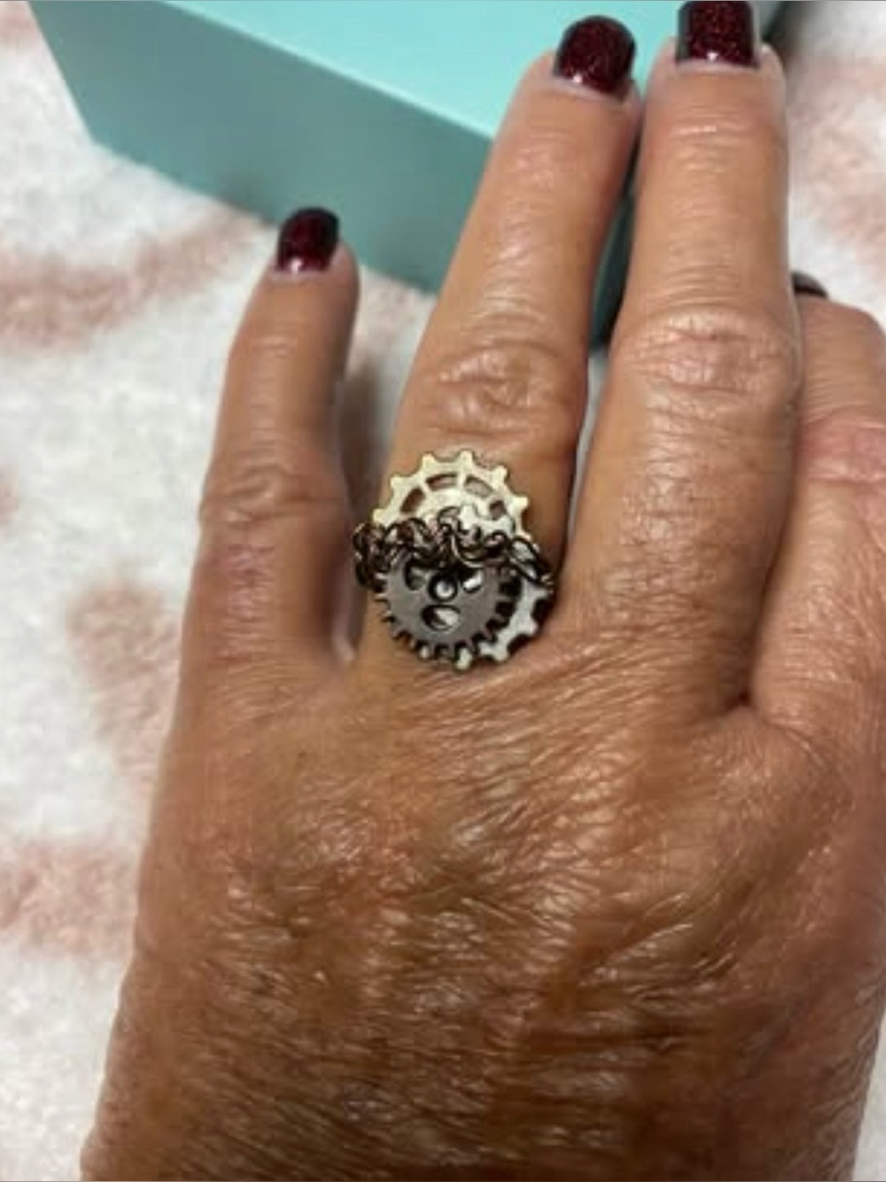 Steampunk Gear & Clock Ring (size 6)